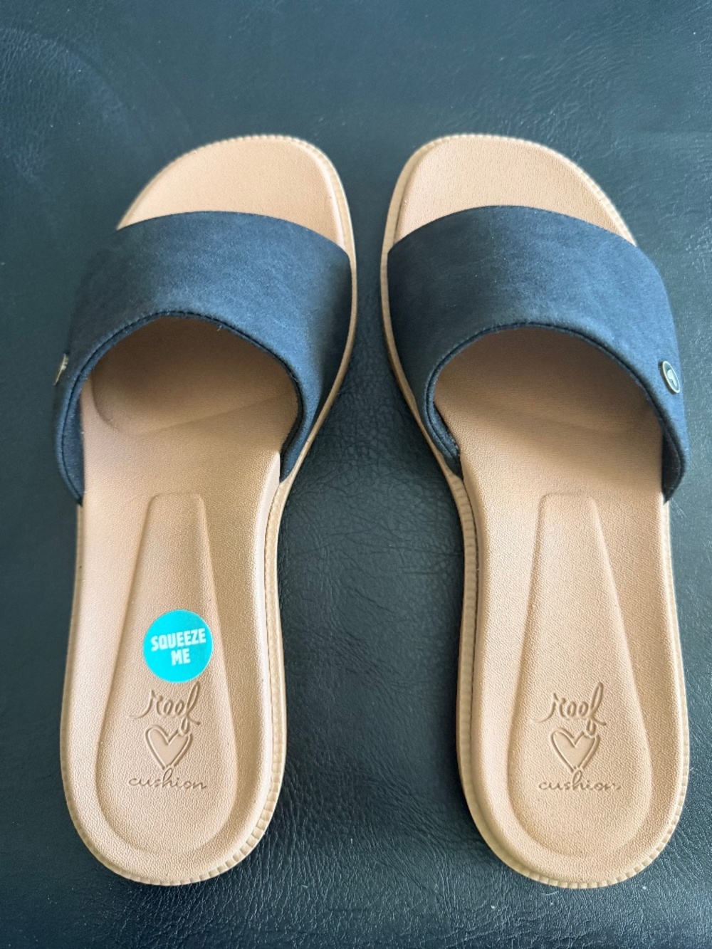 Reef Cushion Sunny Arrianah Slide Sandals Black 8 New